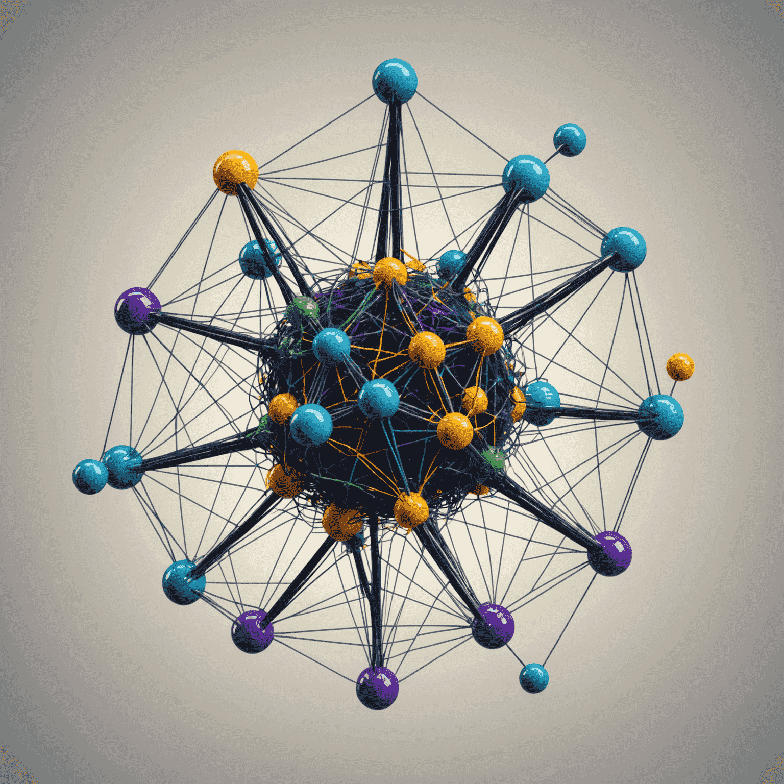 Visualization of a simple neural network with interconnected nodes, representing the basics of artificial neural networks