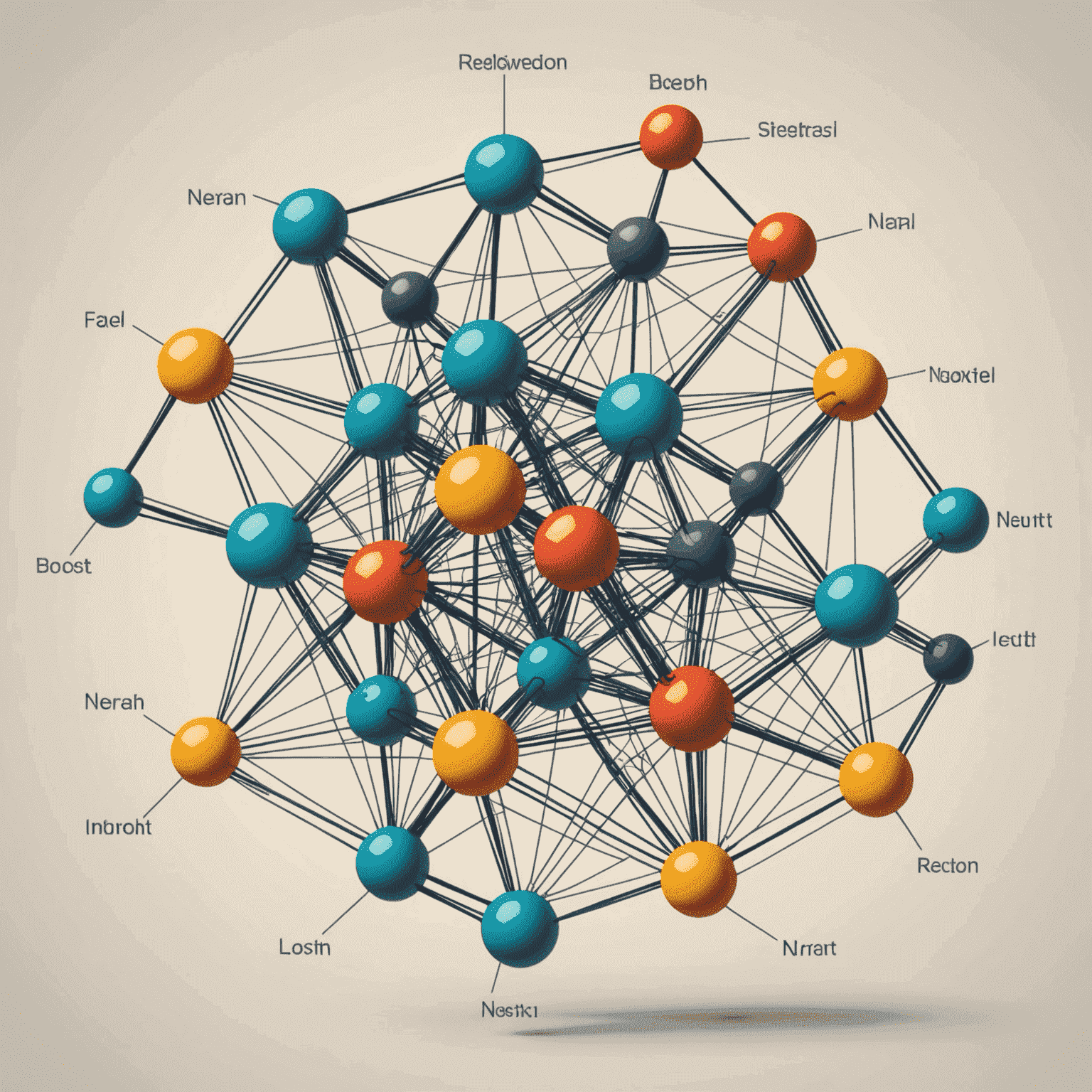 Visual representation of a feedforward neural network with multiple layers of interconnected nodes, showcasing the flow of information from input to output