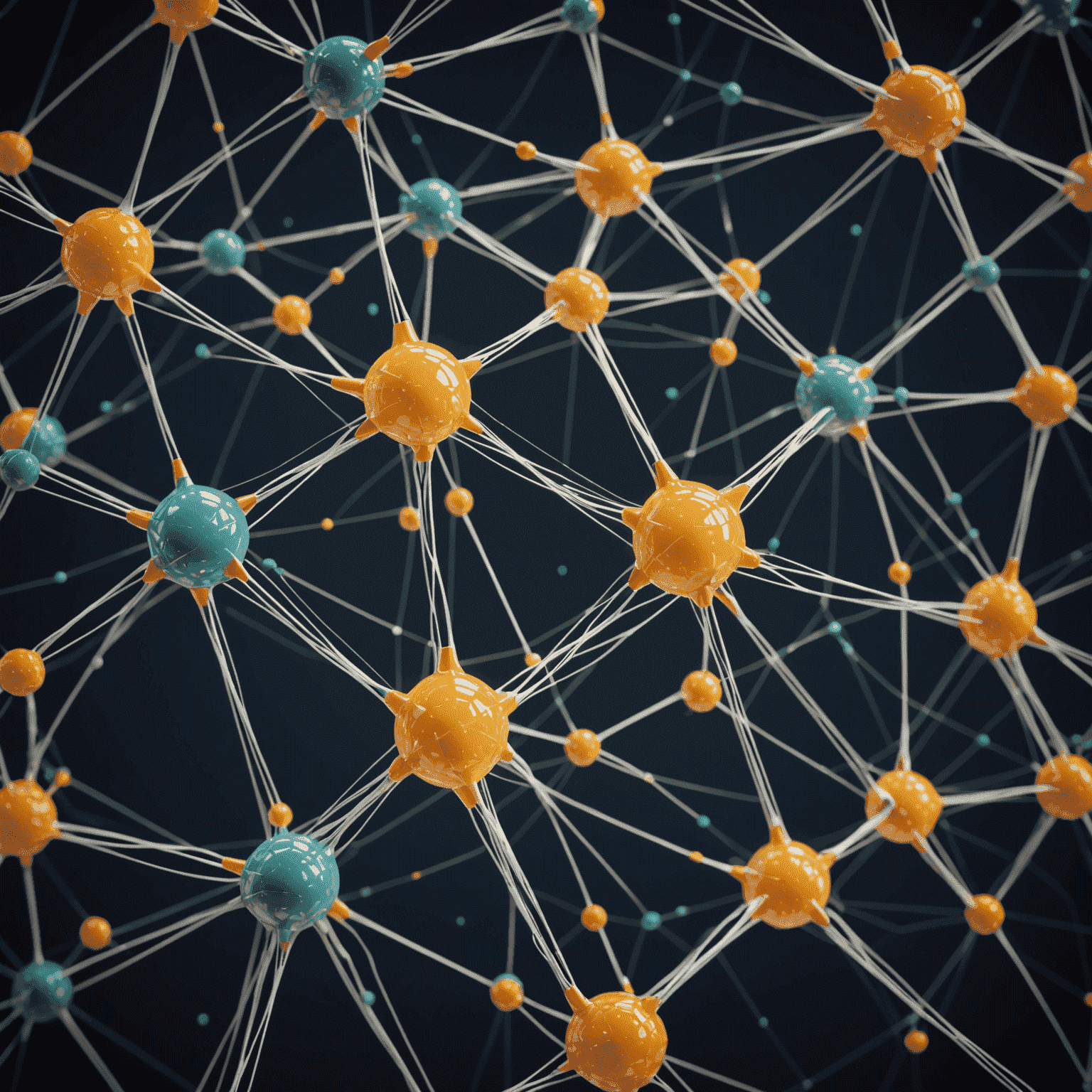 Visual representation of a neural network with interconnected nodes, showcasing the complexity of deep learning architectures