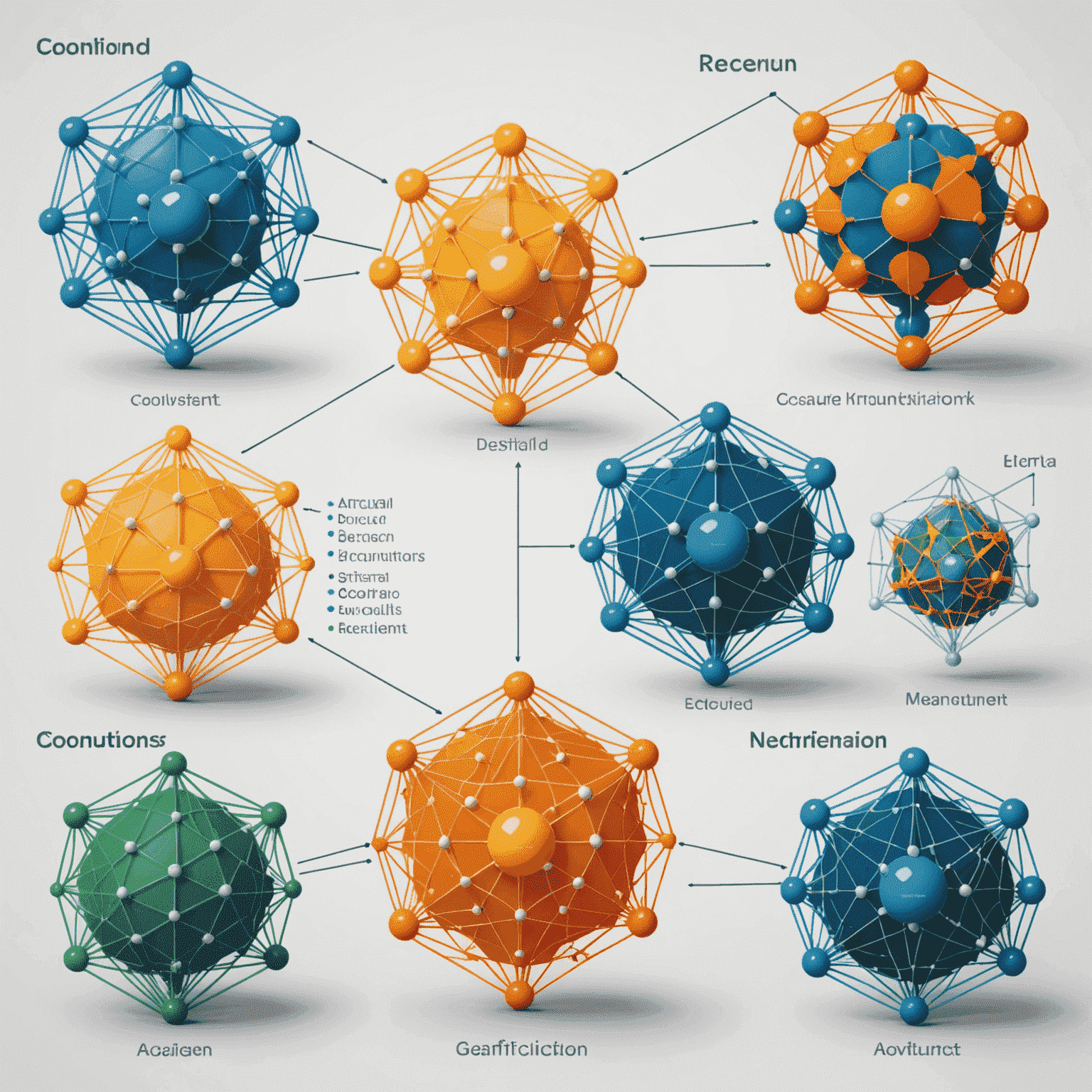 Diagram showcasing different neural network architectures, including feedforward, convolutional, and recurrent networks