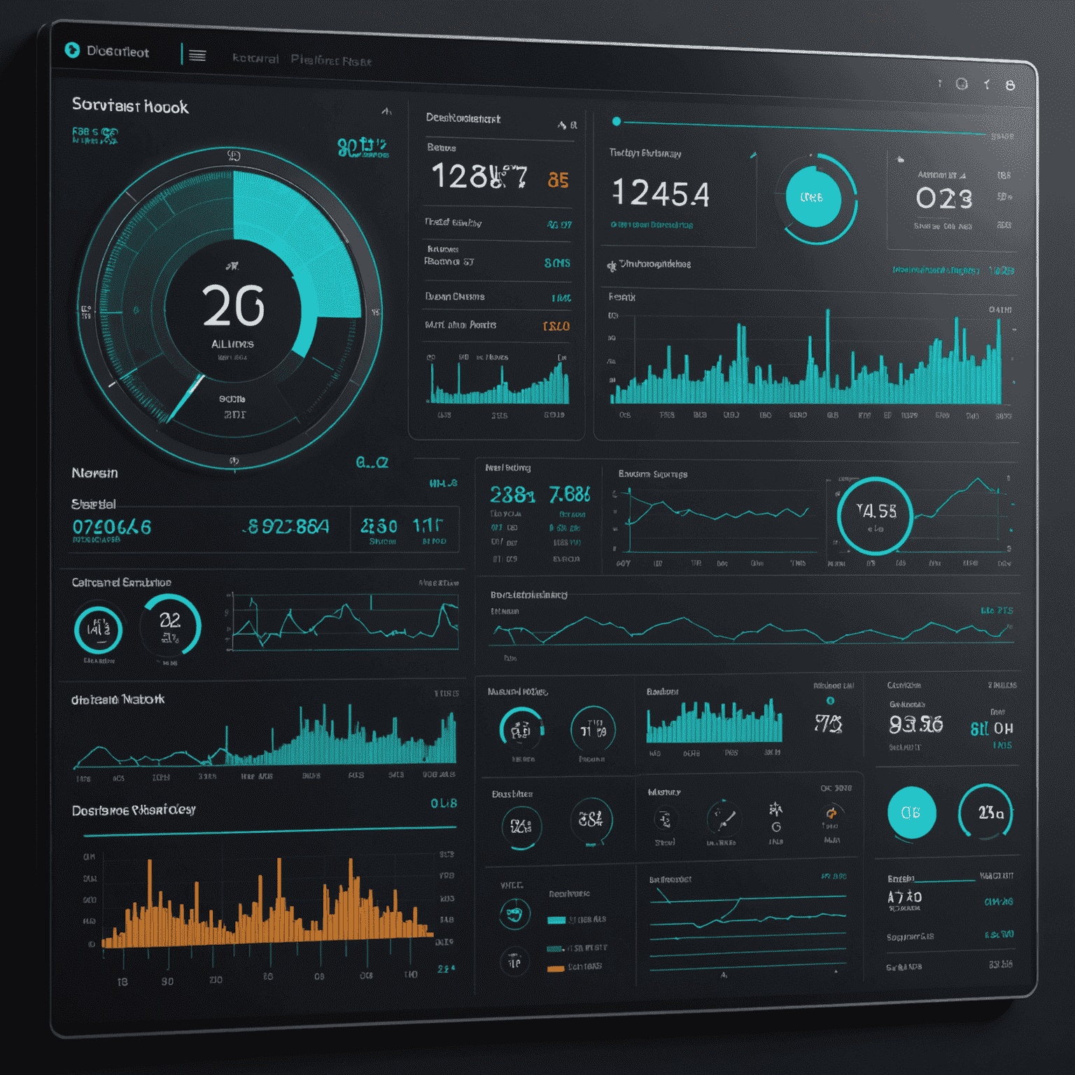 A futuristic dashboard displaying various optimization metrics and graphs, showcasing the improvement of a neural network's performance over time